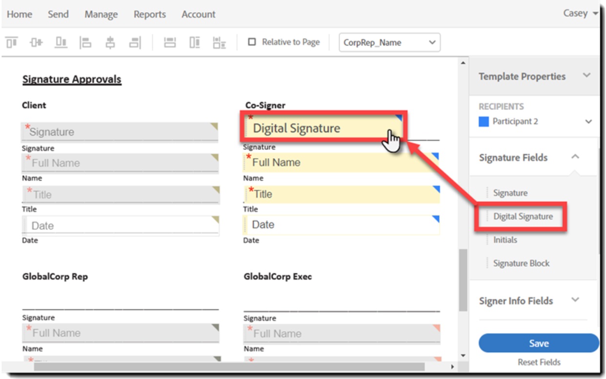 Adobe Signature Field